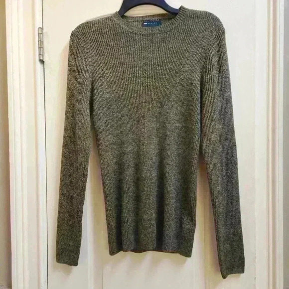 Asos design heather gold and black long sleeve light sweater size medium - Picture 2 of 6